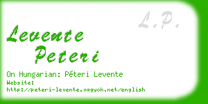levente peteri business card