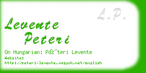 levente peteri business card
